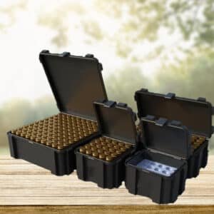 Black ammo boxes in 4 sizes