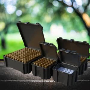 Black ammo boxes in 4 sizes