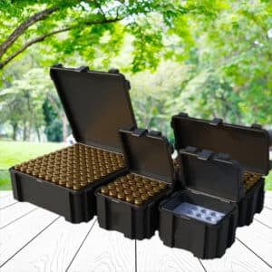 Black ammo boxes in 4 sizes